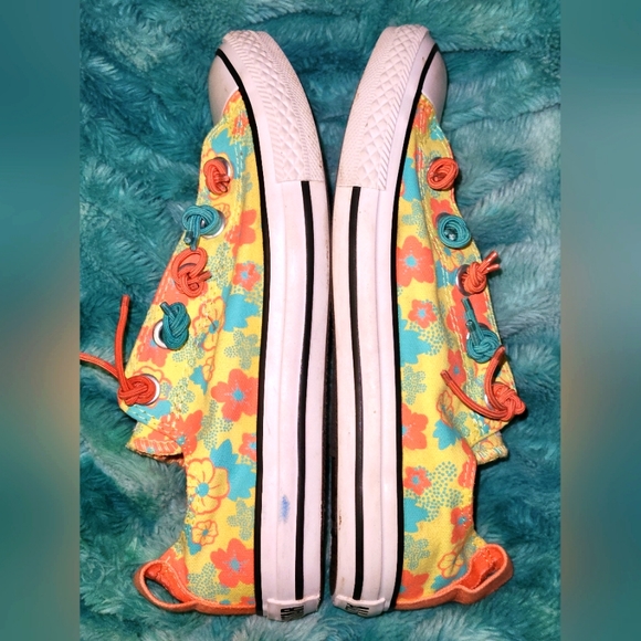 Hard to Find Converse CT Loop 2-Knot Girls Sz 4 Yellow Canvas All-Stars - Picture 9 of 13